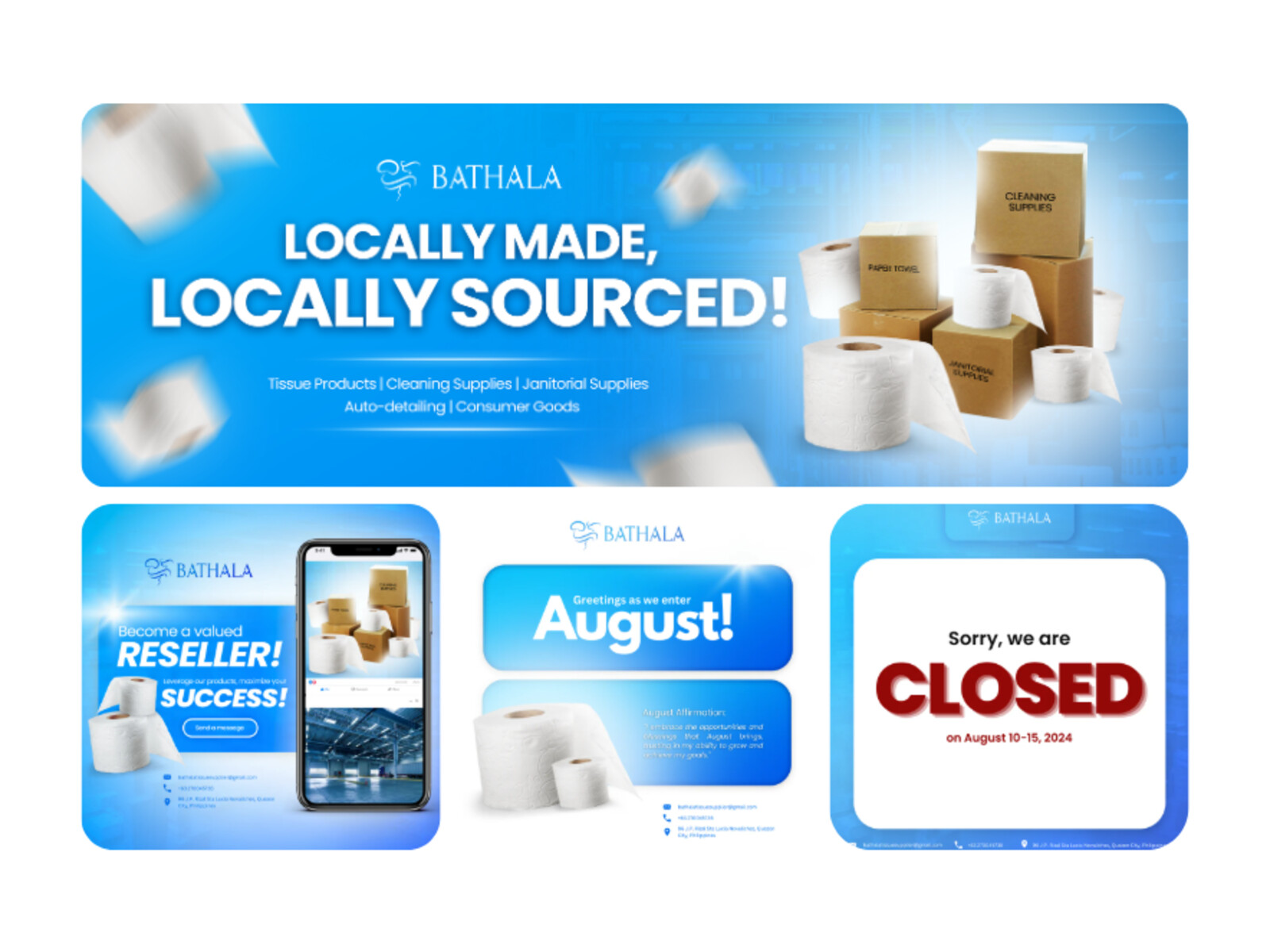 Bathala blue social media banners and templates